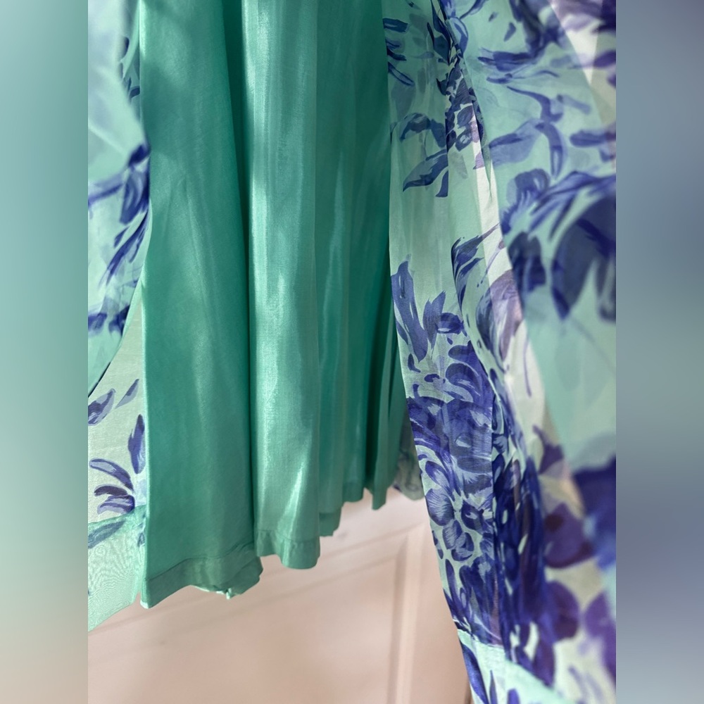Rare Anthropologie Elevenses vintage style Floral Silk Dress with bow size 10 - Picture 4 of 6